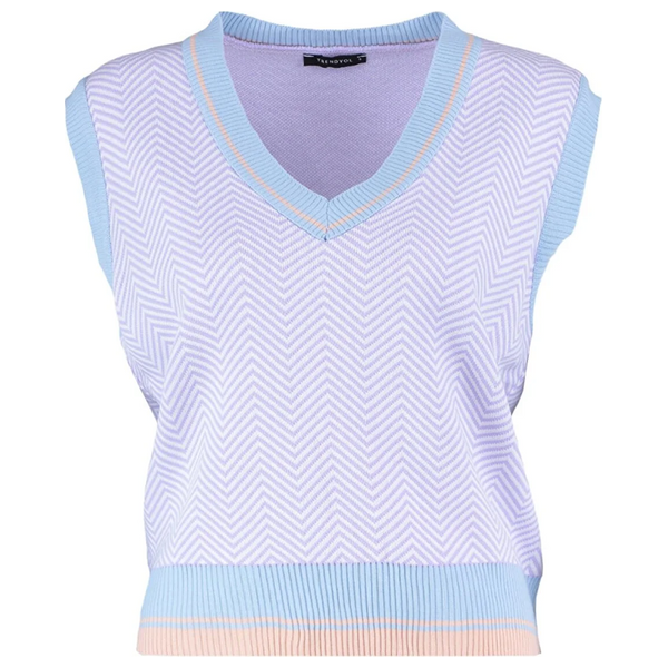 كنزة نسائي قبة V بدون اكمام ترينديول ميلا - ازرق