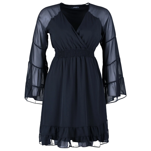 فستان قبة V قصير من ترينديول كيرف - اسود