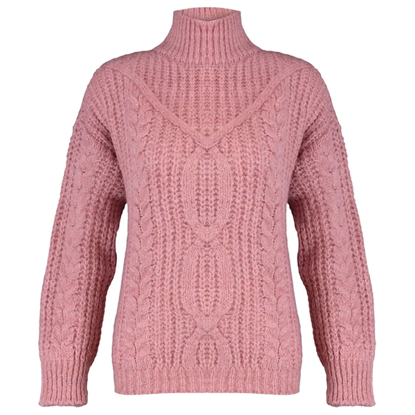 بلوزة نسائية قبة عالية ترينديول ميلا - وردي