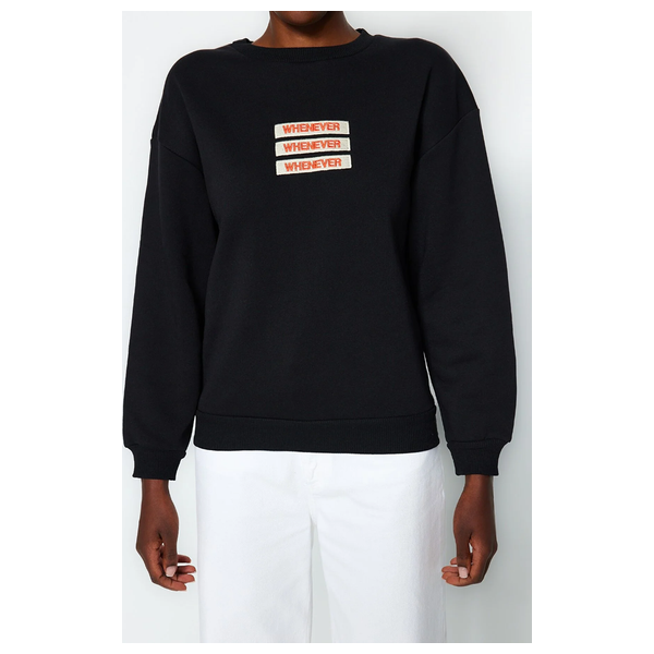 Trendyolmilla Women’s Thick Fleece Sweater - Black