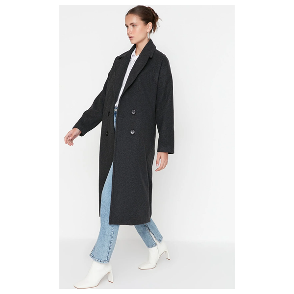 Trendyolmilla Women’s Wide Cut Long Coat - Black