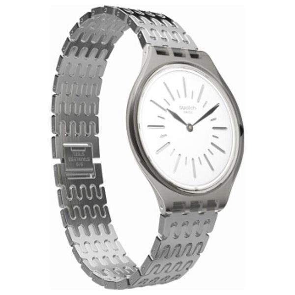  Swatch Watch SVOM104G For Women - Analog Display, Stainless Steel Band - Silver 