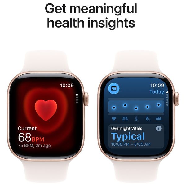 Apple Watch Series 11 46mm GPS Rose Gold Aluminum - Sport Band Light Blush - M/L