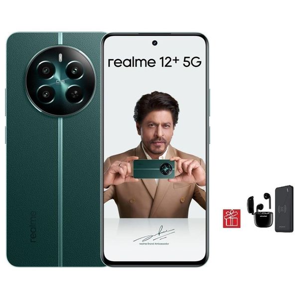ريلمي 12 بلس 5G - دبل سيم - 512/12 كيكابايت +  سماعة داخل الاذن + شاحن وايرليس