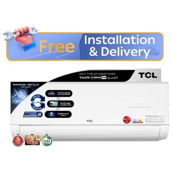  TCL TAC-18CHSD/MAX - 1.5 Ton - Wall Mounted Split - White - Inverter - Amp Control  + Free Installation 
