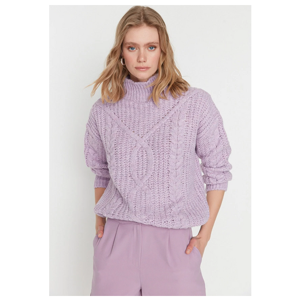 بلوزة نسائية قبة عالية ترينديول ميلا - بنفسجي