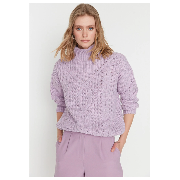 بلوزة نسائية قبة عالية ترينديول ميلا - بنفسجي