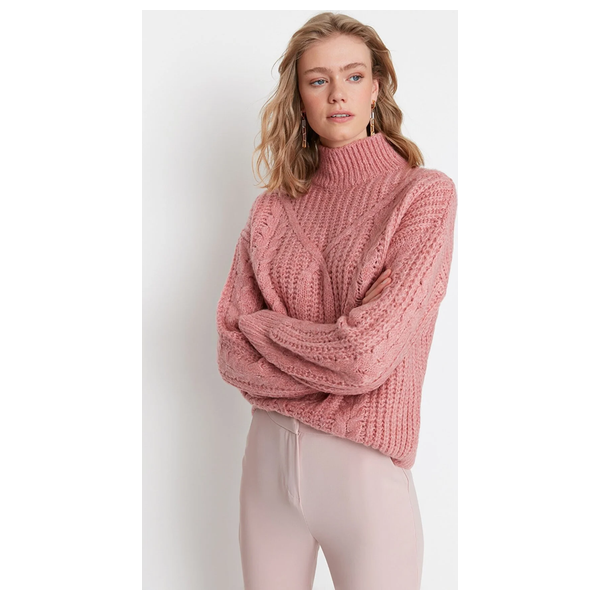 بلوزة نسائية قبة عالية ترينديول ميلا - وردي