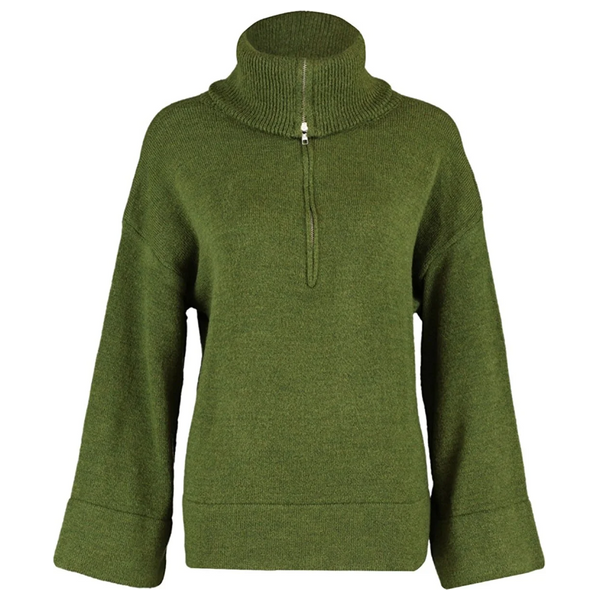 Trendyolmilla Women’s Wide Fit Soft Textured Basic Knitwear Sweater - Khaki