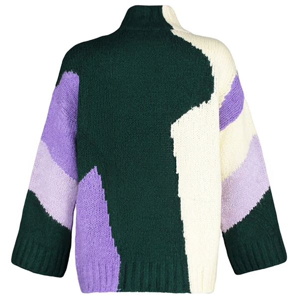 Trendyolmilla Women’s Soft Textured Color Blocked Knitwear Sweater - Emerald Green