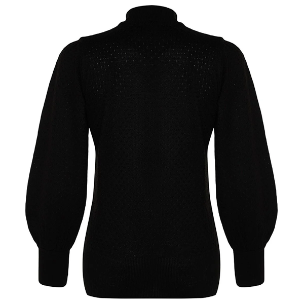 بلوزة نسائية ياقة عالية ترينديول ميلا - اسود