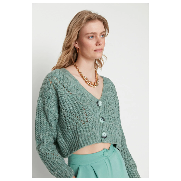 بلوزة نسائية قبة V ترينديول ميلا - اخضر