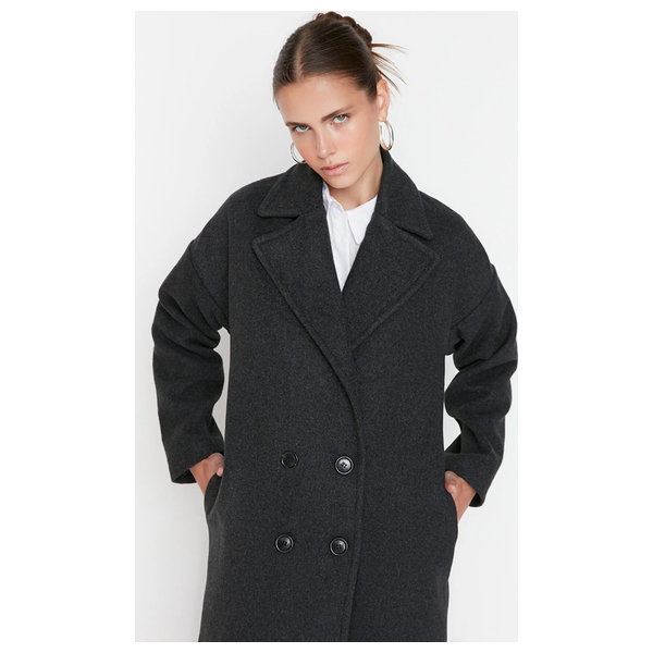 Trendyolmilla Women’s Wide Cut Long Coat - Black