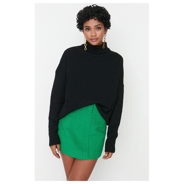 Trendyolmilla Women’s High Collar Sweater - Black