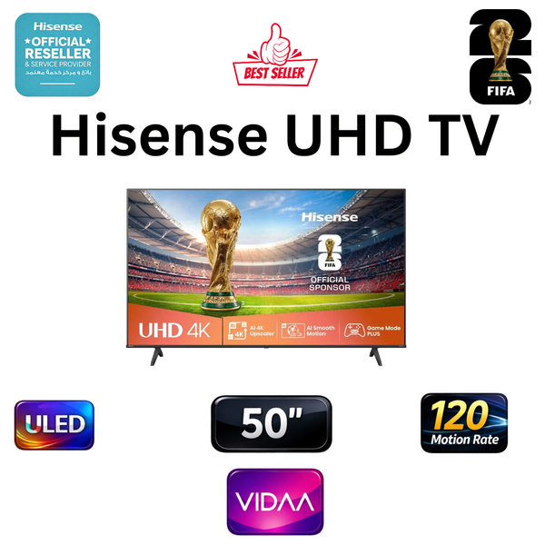  شاشة هايسنس 50-انج فئة 50A61N - سمارت - 4K - LED - 60 هيرتز - اصدار 2024 