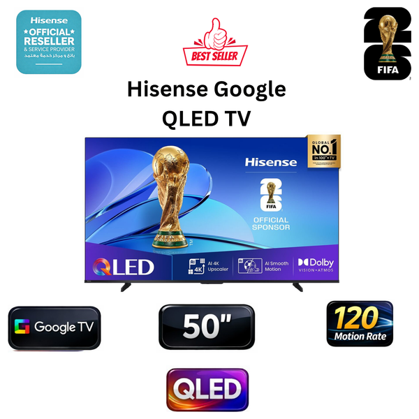  Hisense 50 -Inch Q6GN Series -GOOGLE TV Smart - 4K - QLED - 60Hz -120 Motion rate 