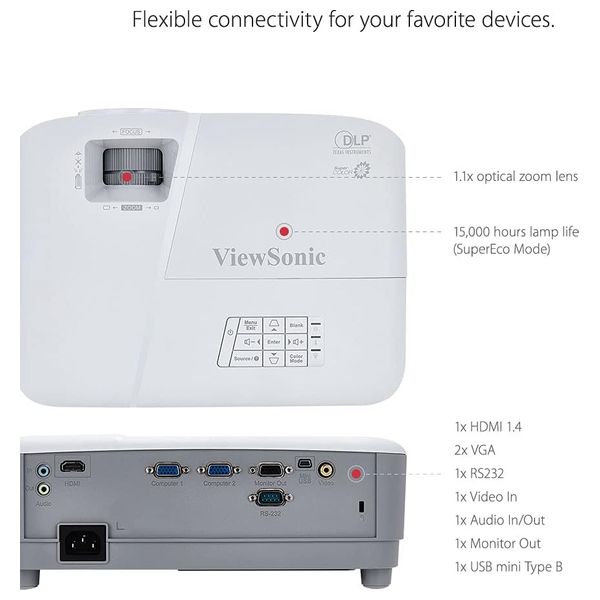  ViewSonic PA503S - Projector - White 