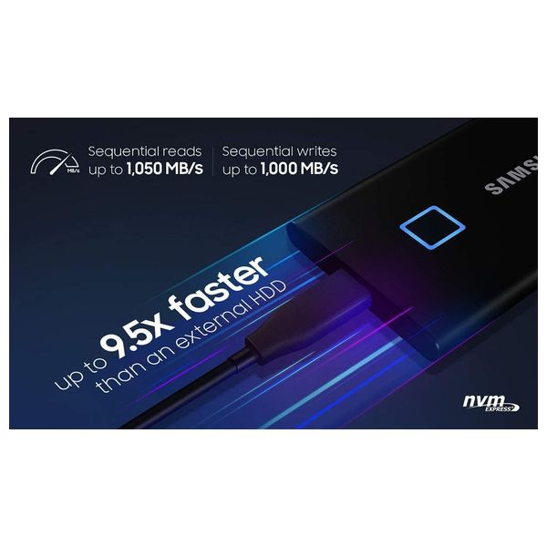  Samsung T7 Touch - 2TB - External SSD Hard Drive - Black 
