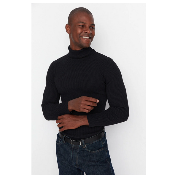 بلوزة بأكمام طويلة ترينديول مان للرجال - اسود