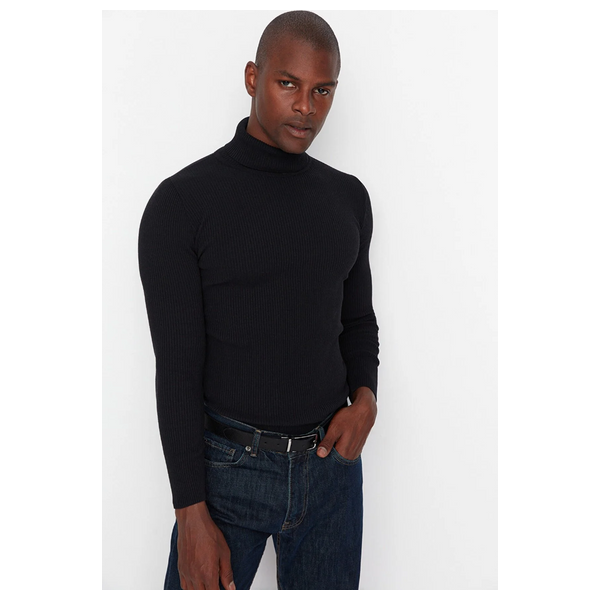 بلوزة بأكمام طويلة ترينديول مان للرجال - اسود