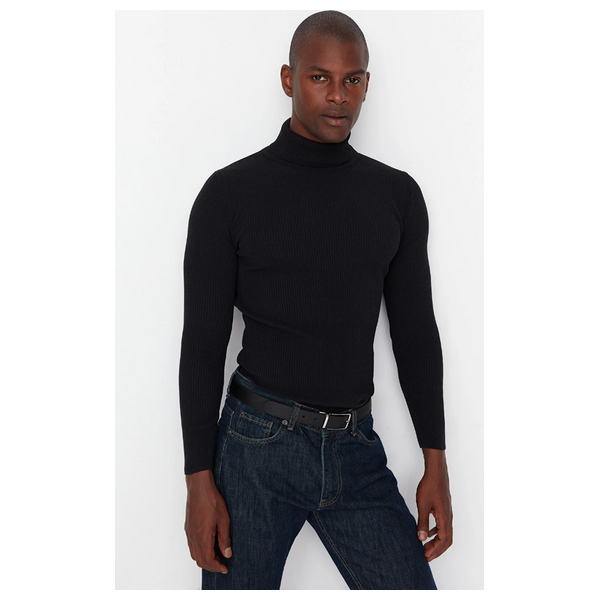 بلوزة بأكمام طويلة ترينديول مان للرجال - اسود