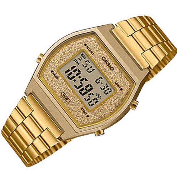  Casio Watch B640WGG-9DF For Unisex - Digital Display, Stainless Steel Band - Gold 
