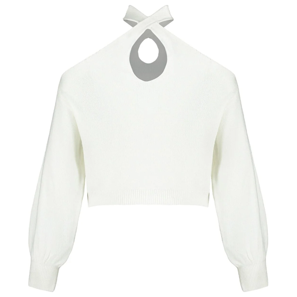 بلوزة نسائية قصة مفتوحة ترينديول ميلا - ابيض