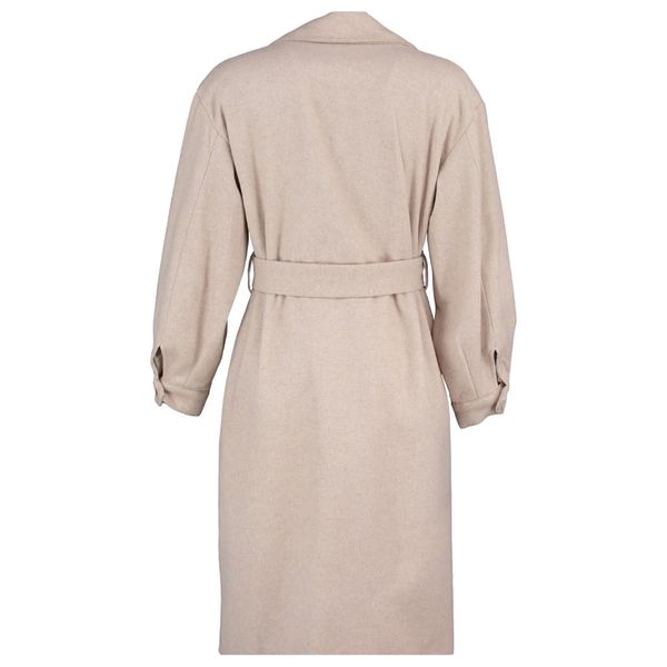 Trendyolmilla Women’s Round Belt Long Wool Cashmere Coat - Beige