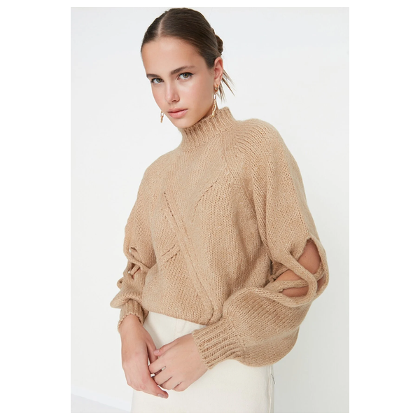 كنزة نسائي قبة عالية ترينديول ميلا - بيجي