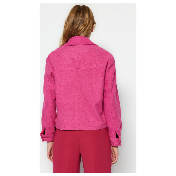 Trendyolmilla Women's Oversize Cachet Jacket Coat - Pink