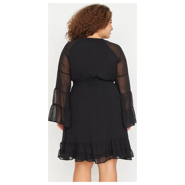 فستان قبة V قصير من ترينديول كيرف - اسود