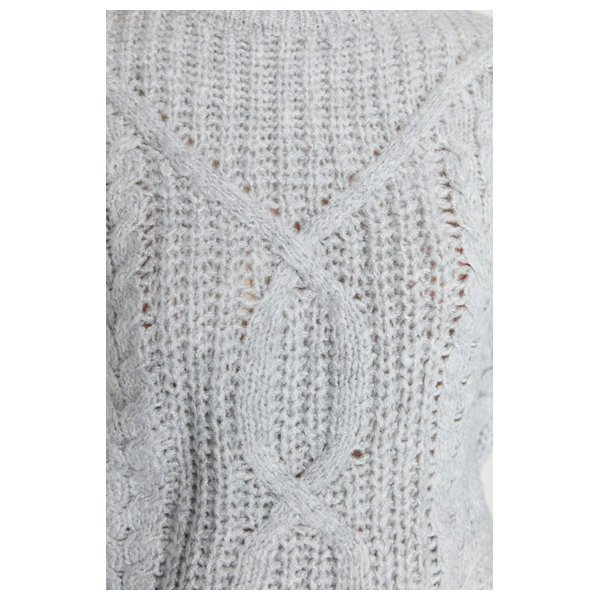 Trendyolmilla Women’s Soft Textured High Collar Knitwear Sweater - Gray