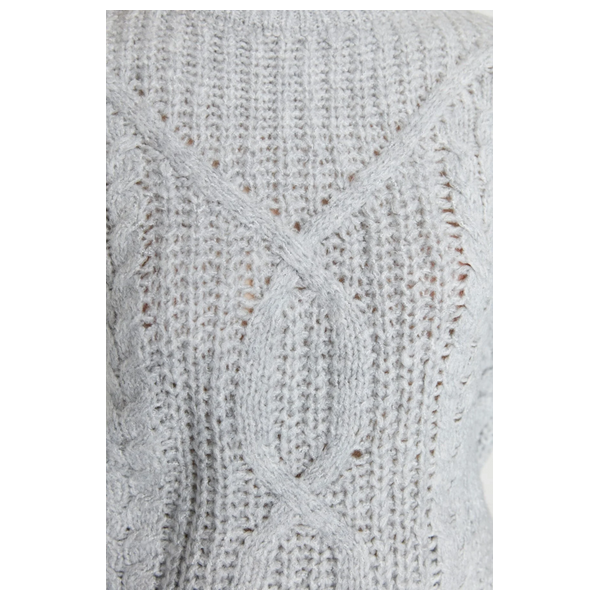 بلوزة نسائية قبة عالية ترينديول ميلا - رمادي