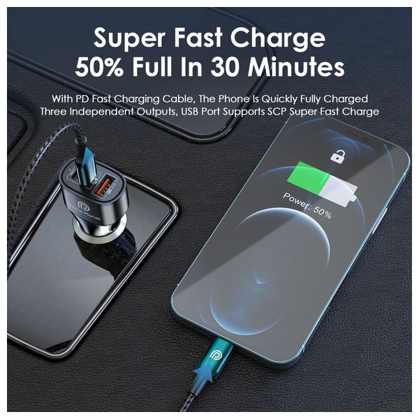  Phone Planet PP-CC04 - Car Charger - 60W - 2 Ports - Black 