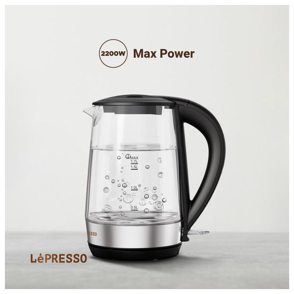  Lepresso 360-Transparent - Kettle - 1.7L - 2200Watt - Transparent 