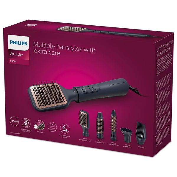 Philips BHA530/03 - Air Styler 5000 Series - Drying & Styling and argan-oil infused brush - Black