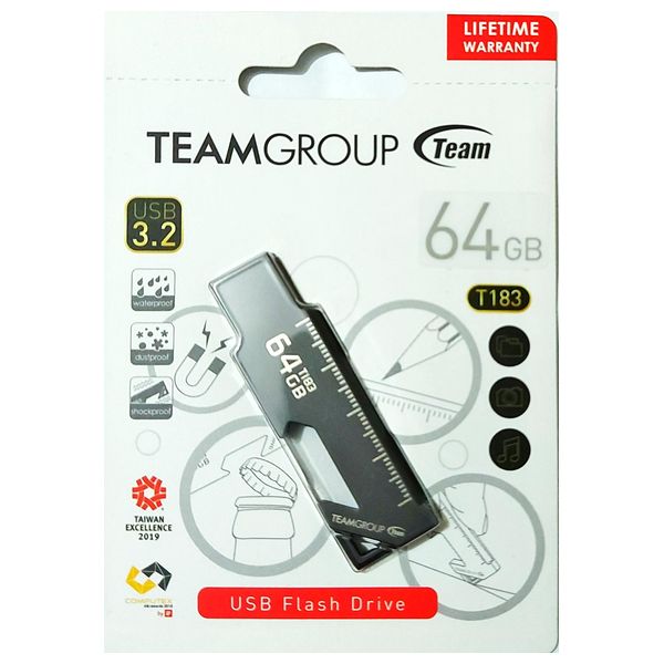  فلاش ميموري تيم كروب TT183364GF01 USB 3.2 - اسود - 64كيكابايت 