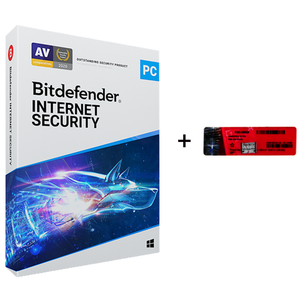  Bitdefender Internet Security 2020 - Antivirus Software & Windows 10 Pro License 