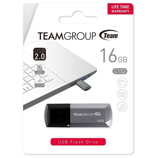  Team Group TC15316GS01 USB 2.0 - 16GB - USB Flash Drive - Gray 