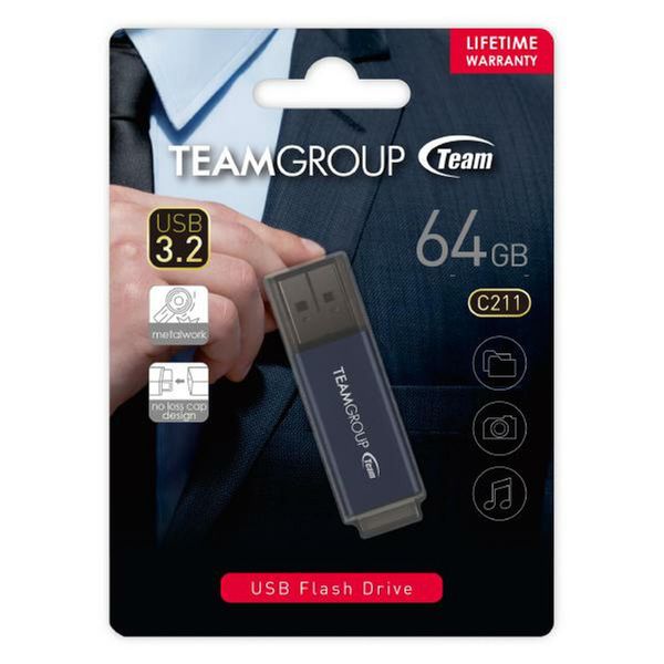  Team Group TC211316GL01 - 64GB - USB Flash Drive - Blue 