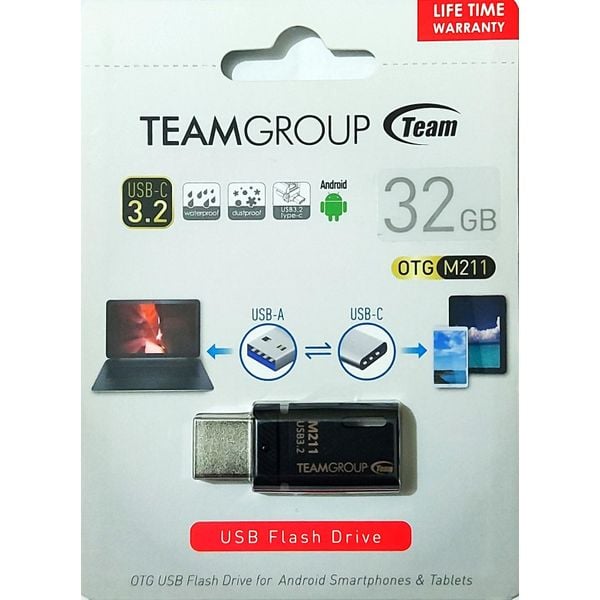  Team Group TM211332GB01 USB-C 3.2 - 32GB - USB Flash Drive - Black 