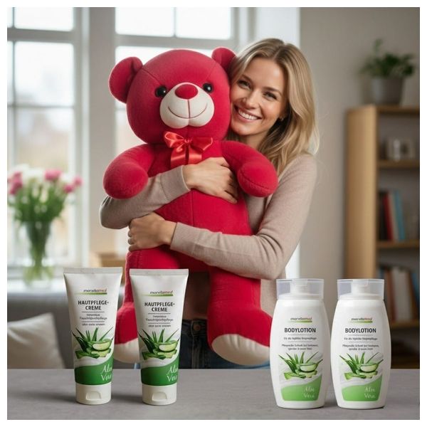  مارفيتا ميد بكج العناية البشرة الصبار الألماني - 4 قطع - هدية مجانية دبدوب كبير 95 سم 