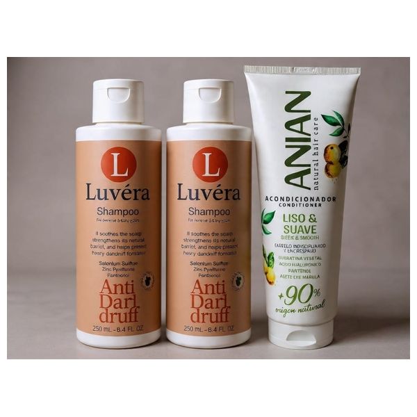  Lavera Hair Care Package: Creamy shampoo for treating dandruff, scalp, and hair loss + free gift Anian hair conditioner. 