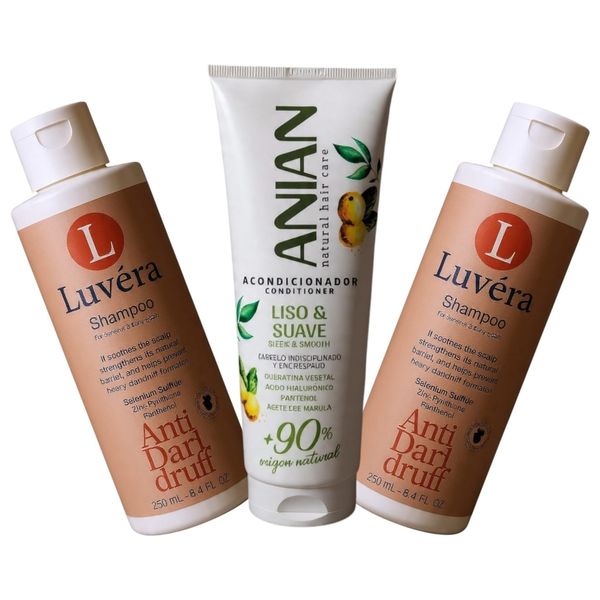  Lavera Hair Care Package: Creamy shampoo for treating dandruff, scalp, and hair loss + free gift Anian hair conditioner. 