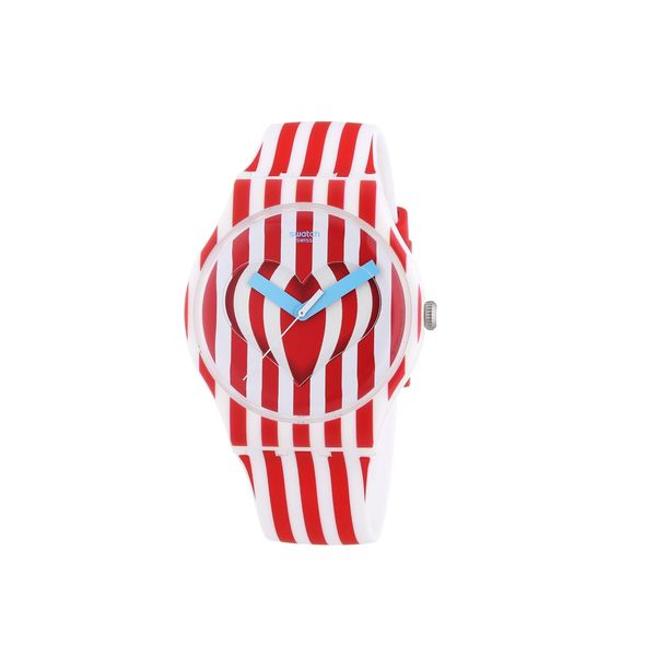  Swatch Watch SUOZ168 For Unisex - Analog Display, Silicone Band - Red 