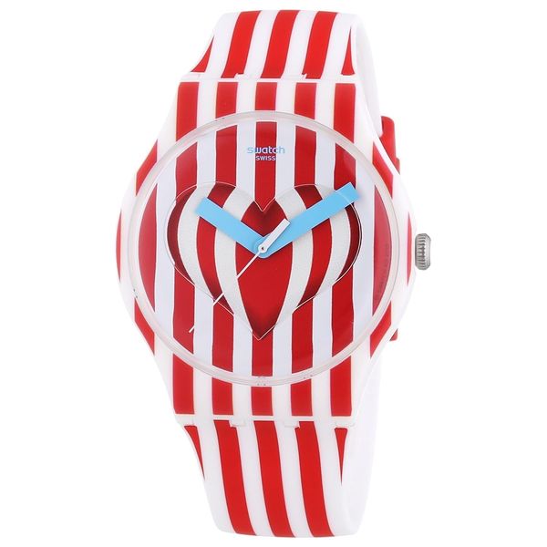  Swatch Watch SUOZ168 For Unisex - Analog Display, Silicone Band - Red 