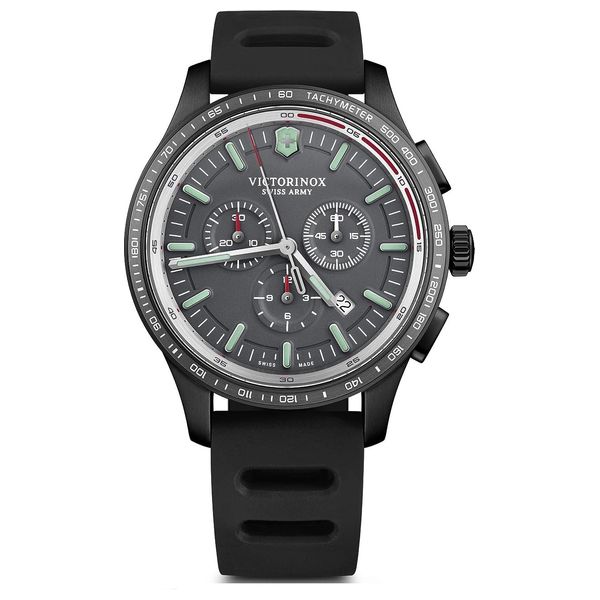  Victorinox Swiss Army Watch 241818 For Men - Analog Display, Leather Band - Black 