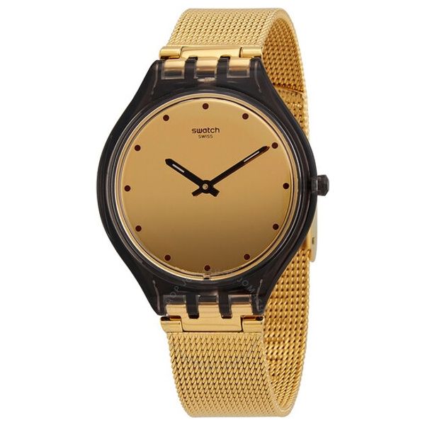 Elryan Swatch Watch SVOC100M For Women Analog Display Stainless Steel Band Bronze