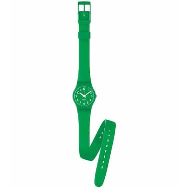  Swatch Watch LG123 For Women - Analog Display, Silicone Band - Green 