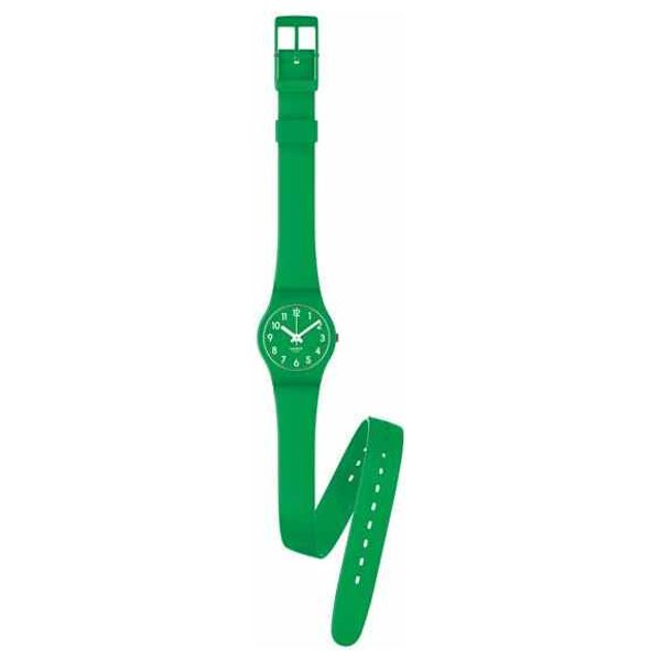  Swatch Watch LG123 For Women - Analog Display, Silicone Band - Green 